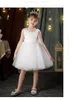 Girl Dresses Elegant Princess Toddler Flower Birthday Knee Length Bow Pearls Wedding Party Holy Communion Gown For Kids Baby