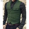 Gilets pour hommes Gilet de costume Brown Bury Herringbone Laine Tweed Vintage Steampunk Gilet Gilets d'affaires formels pour hommes WeddingL231014