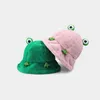 BERETS 2023 개인화 된 봉제 개구리 어부 모자 모자 여성 가을 ​​겨울 따뜻한 바람 방전 귀 보호자 모자 여성 파나마 버킷 캡