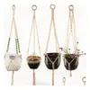 재배자 냄비 식물 행거 rame 화분 홀더 로프 밧줄 꼰 재배자 바구니 홈 창조적 정원 장식 8 디자인 옵션 DH3JU
