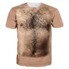 Men's T-Shirts Chest Hair Funny Casual Round Neck Short Sleeve Fashionable Summer Men Comfortable Tops For Male1914