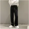 Men'S Pants Mens Pants Solid Color Suit Men Fashion Business Society Dress Korean Loose Straight Office Formal Trousers 221117 Apparel Dhqya