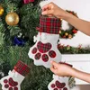 Decorazioni natalizie Calza scozzese in cotone per animali domestici in peluche, soffice albero di Natale, pendente pendente per il 2023