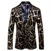 Brand Men Floral Blazer Wedding Party Colorful Plaid Gold Black Sequins Design DJ Singer Suit Jacket Fashion Outfit281T