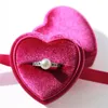 Samt Ring Box Herz Form Doppel Ring Boxen Display Halter Schmuck Fall für Vorschlag Verlobung Hochzeit Gbhhp