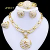 Wedding Jewelry Sets Italian 18K Gold Plated Jewelry Set Luxury Women Necklaces Earrings Ring Bracelet Dubai Set Jewelry Wedding Party Accessories 231013