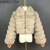 Women's Fur Faux Fur 2022 New Style Women's Fur Coat Female Real Fur Jacket Stylish Collar Long Sleeves Ladies Short Clothing Natural Fox CoatL231013