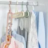 Многофункциональные складные вешалки с 9 отверстиями, экономящие место, вращающаяся на 360 градусов волшебная вешалка для домашнего гардероба, стеллаж для хранения одежды для сушки одежды LL