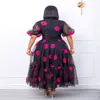 Abiti taglie forti 4XL 5XL Abito da principessa per feste Sexy vedere attraverso rosa nero tulle cuciture a rete Abiti lunghi primavera estate In Larg237S