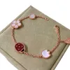 Van-Clef Arpes Bracciale Designer Donna Qualità originale Petalo Sette Coccinelle Bracciale Donna Leggero Lusso Piccola Fantasia Quattro Foglie Erba Conchiglia Artigianato Alta