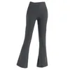 Lululemen Womens Gym Women Yoga Pants Elastic Wide LegFrareレギンスハイウエスト薄い夏フレアパン