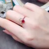 Pierścienie klastra meibapj 4mm mały naturalny rubinowy szlachetny pierścień rozgwiazdy dla kobiet prawdziwy 925 srebrny biżuteria ślubna
