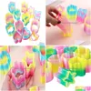 Novelty Games 24 PCS/Lot 4.5cm Mtishaped Magic Plastic Plastic Colorf Bounce Rainbow Transparent Spring Funny Classic Toy for Children 220325 DHXGP