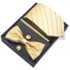 Bow Ties Formal Suit Men's Tie Gift Set For Men Silk Slyckig handdukar Manschettknappar Bröllopstillbehör Man Gravata