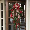 Flores decorativas 60cm natal de cabeça para baixo pendurado árvore casa doer decoração festa de casamento guirlanda natal janelas ornamentos grinalda navidad