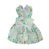 Dog Apparel Pet Clothes Sling Type Puppy Dress Bow Floral Suspender Skirt