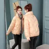 Trenchs de femmes brillants vêtements rembourrés de coton jetables en hiver 2023 veste féminine couleur pure édition Han cultiver