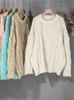 Kadın Sweaters Colorfaith SW3191JX Y2K Sak yapılar Vintage büyük boyutlu moda örtü zarif otomatik Kış Kadın Sweaters Vahşi Tops 231013