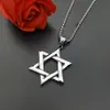 Collares colgantes Estrella de David Israel Collar de cadena Mujer Acero inoxidable Judaica Color plata Je Hombres JewelryPendant241l