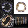 Tennis Hip Hop Micro Paved Rhinestones Bling Iced Out Square Cuban Miami Link Chain Bracelets For Men Rapper Jewelry Gold Sier Drop D Dh6Sm