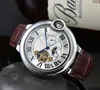 Pelle di lusso Uomo donna cinturino tourbillon Movimento meccanico automatico serbatoio orologi da polso orologio da uomo giorno data orologi da uomo regali heuerity # 568