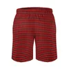 Herren-Shorts, Hahnentrittmuster, Brett, Rot und Schwarz, Vintage-Stil, Strand, kurze Hosen, Herren-Muster, Laufen, schnelltrocknend, Badehose, Geburtstagsgeschenk