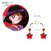 Thema Kostüm Sailor Mars Hino Rei Cosplay Ohrringe Tiara Red Ear d Cosplay Accesseries Cos Prop Für durchbohrte OhrenL231013