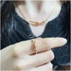 Solitaire Ring Rings Europe S925 Sterling Sier Zircon Rope Knot Fashion Simple Brand Luxury Banquet Top Jewelry Drop Delivery Dhjeb