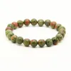 Hela 10st Lot Mix Colors 8mm god kvalitet Unakite Black Dragon Venes African Turquoise Stone Energy Pärlade armband262L