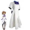 Anime higurashi quando eles choram hou ryugu rena reina cosplay fantasia vestido branco roupa adulta