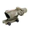 ACOG Fiber Sight Tactique 4x32 Portée Rouge Illuminé Fibre Crosshair Réticule Optique Lentilles Multicouches Weaver Riflescope Combat Gunsight