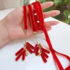 Red braided hair rope children's Hanfu headwear Chinese style bell ribbon tassel hair accessory girl's festive hair band