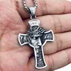 Pendanthalsband Kristus Jesus Crucifix Halsband Rostfritt stål Christian Thorns Crown för män Kvinnor Religiösa smycken264b
