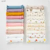 Bibs Burp Cloths 100%Cotton Gauze Baby Feeding Saliva Towel Ruffle Print Infant Burp Cloths Newborn Bandana Comforting Towel for Boy Girl Bib NewL231108