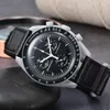 Bioceramic Moons Man Watch Quarz Chronograph Mens Watch Mission to Jupiter Real Black Nylon Moonswatch James Montre de Luxe Limited z oryginalnym pudełkiem