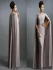 2020 New Cheap Long Mermaid Evening Dresses With Cape Illusion Neck Lace Mother of the Bride Dresses Long Formal Party Prom Gowns 3853946