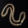 Mens 18K Yellow Gold GP 10MM Classic Curb Chain Solid Heavy Link Necklace 24 271S