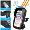 Suporte de telefone para bicicleta à prova d'água com tela sensível ao toque de 6,4 polegadas Suporte para montagem no guiador da motocicleta Bolsa Capas para scooter universal para bicicleta Suporte para telefone celular