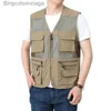 Gilets pour hommes été mince maille gilet Sports de plein air pour vestes Bigsize Bomber sans manches gilet décontracté tactique vêtements de travail Camping pêche VestsL231014