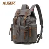 Rugzakken AUGUR 17 inch herenrugzak vintage canvas schooltas reistassen laptop met grote capaciteit 231013