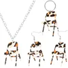 Necklace Earrings Set 1 Folding Chair Jewelry Women Dangle And Keychain