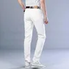 Męskie dżinsy wiosna jesień biały odcinek regularny Fit Style Klasyczny biznes zwyczajny bawełniany szczupły spodnie dżinsowe spodnie męskie marka 231013