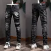 Mężczyźni Kowbojki Us Euro Accent uszkodzone dżinsy Skater Fit RIP Denim2769