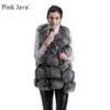 Pele feminina falso rosa java 80 casaco de inverno feminino colete de pele real natural gilet moda roupas jaqueta ganuine 231013