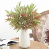 Decorative Flowers Plastic Artificial Fern Leaf Plant Floral Simulation Green Plants Red Small Kidney Branch Home Balcony Decoration