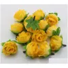 Decorative Flowers Wreaths 400Pcs Yellow Tea Rose Flower Head Artificial Wedding 3Cm Drop Delivery Home Garden Festive Party Suppli Dhsld