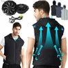 Gilets pour hommes Été hommes Cool gilet portable ventilateur de refroidissement gilet vêtements climatisés refroidissement par évaporation gilet de construction pour hommes L231014