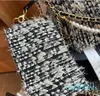 Klassieke Tweed Kwastje Crossbody Tas Franse Herfst Winter Dames Parelketting Mini Schoudertas Hoogwaardige Parijs Luxe Gouden Portemonnee Flap