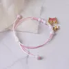 Charm Bracelets Adjustable Flower Pendant Fashion Braided Rope Handmade Woven Friendship Jewelry Gift F19D