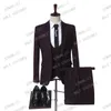 Costumes pour hommes Vente Plaid Hommes 3 pièces Slim Fit Business Groom Tuxedos pour costume de mariage personnalisé formel (veste pantalon gilet)